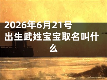 2026年6月21号出生武姓宝宝取名叫什么