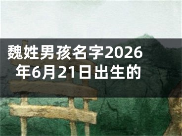 魏姓男孩名字2026年6月21日出生的