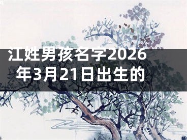 江姓男孩名字2026年3月21日出生的