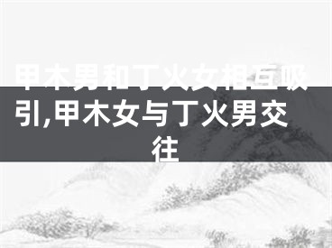 甲木男和丁火女相互吸引,甲木女与丁火男交往