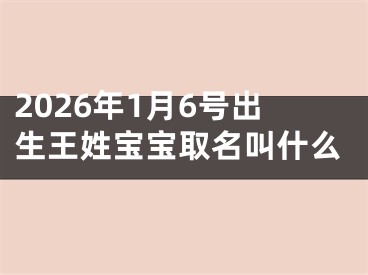 2026年1月6号出生王姓宝宝取名叫什么