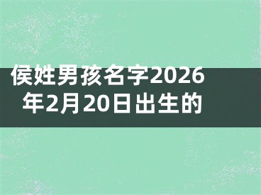 侯姓男孩名字2026年2月20日出生的