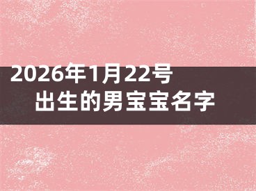 2026年1月22号出生的男宝宝名字