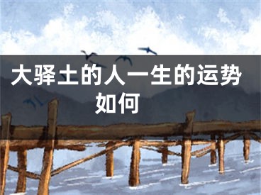 大驿土的人一生的运势如何 