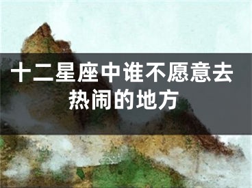 十二星座中谁不愿意去热闹的地方