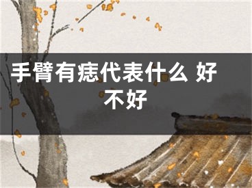 手臂有痣代表什么 好不好
