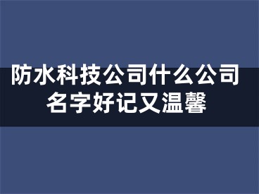 防水科技公司什么公司名字好记又温馨