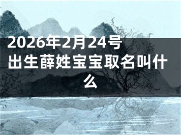 2026年2月24号出生薛姓宝宝取名叫什么