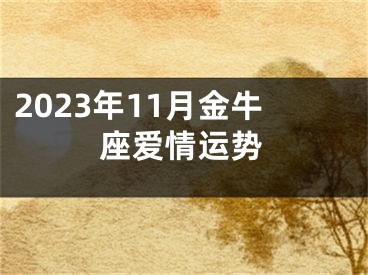 2023年11月金牛座爱情运势