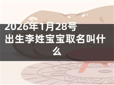 2026年1月28号出生李姓宝宝取名叫什么