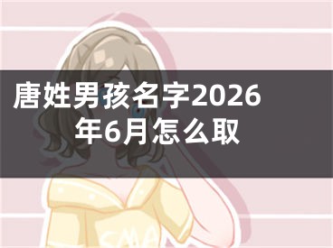 唐姓男孩名字2026年6月怎么取