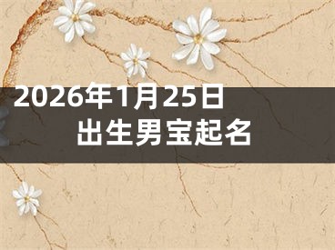 2026年1月25日出生男宝起名