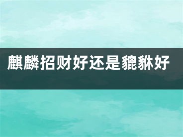 麒麟招财好还是貔貅好