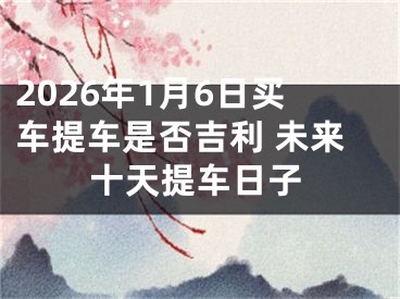 2026年1月6日买车提车是否吉利 未来十天提车日子