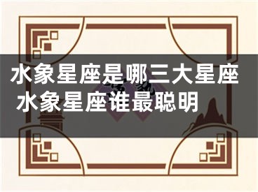 水象星座是哪三大星座 水象星座谁最聪明
