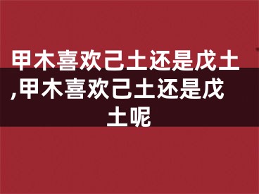 甲木喜欢己土还是戊土,甲木喜欢己土还是戊土呢