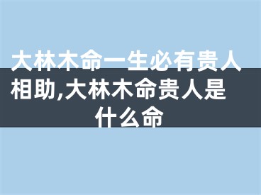 大林木命一生必有贵人相助,大林木命贵人是什么命
