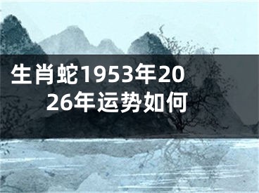 生肖蛇1953年2026年运势如何