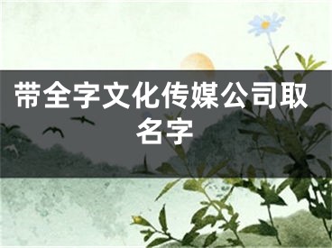 带全字文化传媒公司取名字