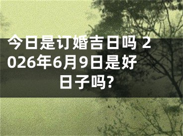今日是订婚吉日吗 2026年6月9日是好日子吗?