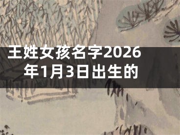 王姓女孩名字2026年1月3日出生的