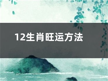 12生肖旺运方法