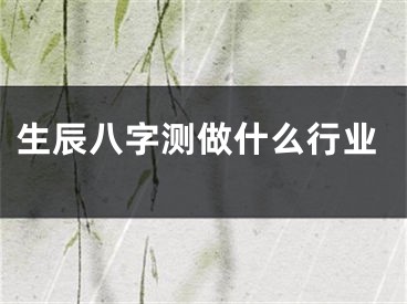生辰八字测做什么行业
