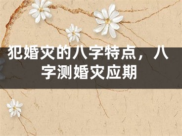 犯婚灾的八字特点，八字测婚灾应期