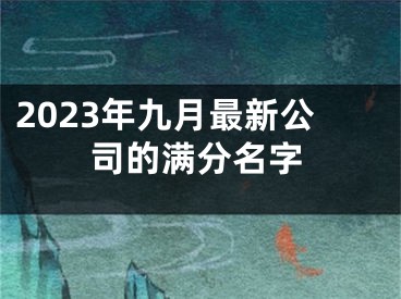 2023年九月最新公司的满分名字