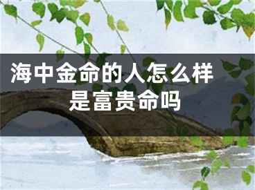 海中金命的人怎么样 是富贵命吗