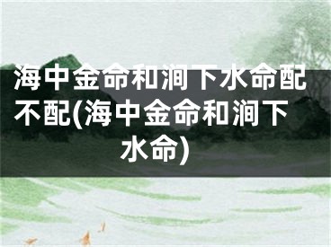 海中金命和涧下水命配不配(海中金命和涧下水命)