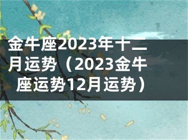 金牛座2023年十二月运势（2023金牛座运势12月运势）