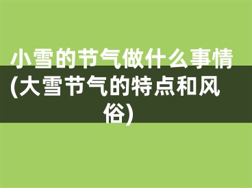 小雪的节气做什么事情(大雪节气的特点和风俗)