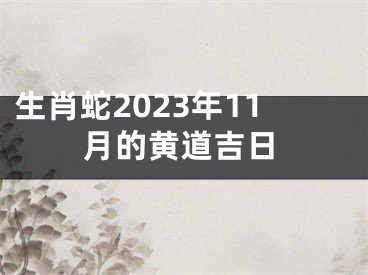 生肖蛇2023年11月的黄道吉日