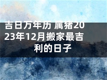 吉日万年历 属猪2023年12月搬家最吉利的日子
