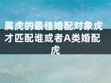 属虎的最佳婚配对象虎才匹配谁或者A类婚配虎