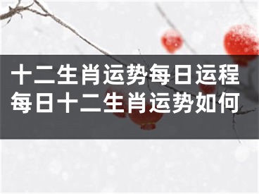 十二生肖运势每日运程每日十二生肖运势如何