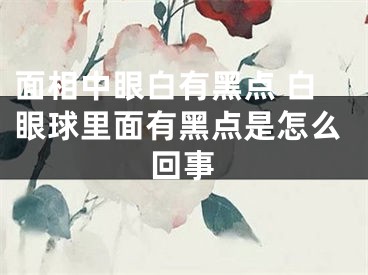 面相中眼白有黑点 白眼球里面有黑点是怎么回事