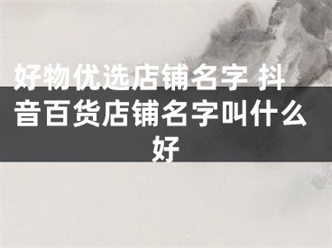 好物优选店铺名字 抖音百货店铺名字叫什么好