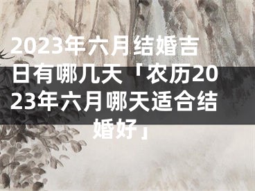 2023年六月结婚吉日有哪几天「农历2023年六月哪天适合结婚好」