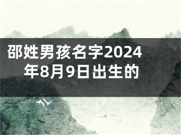 邵姓男孩名字2024年8月9日出生的