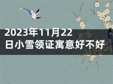 2023年11月22日小雪领证寓意好不好