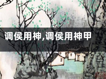 调侯用神,调侯用神甲