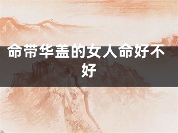 命带华盖的女人命好不好
