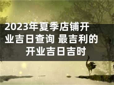 2023年夏季店铺开业吉日查询 最吉利的开业吉日吉时