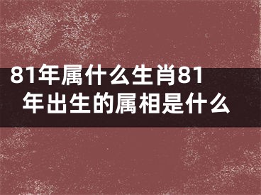 81年属什么生肖81年出生的属相是什么