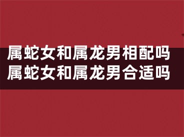 属蛇女和属龙男相配吗属蛇女和属龙男合适吗