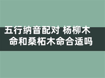 五行纳音配对 杨柳木命和桑柘木命合适吗