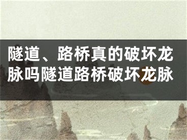 隧道、路桥真的破坏龙脉吗隧道路桥破坏龙脉