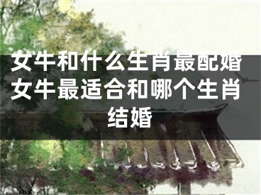 女牛和什么生肖最配婚女牛最适合和哪个生肖结婚